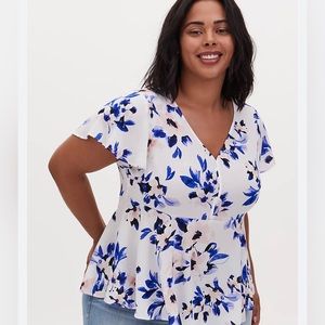 Torrid Pink and Blue Floral Top